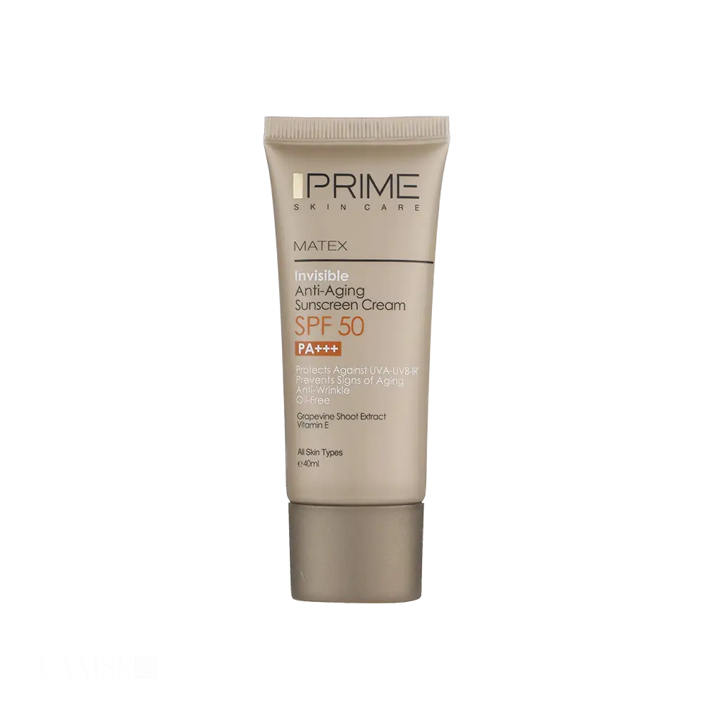 کرم ضد آفتاب بی‌رنگ SPF50 پرایم
