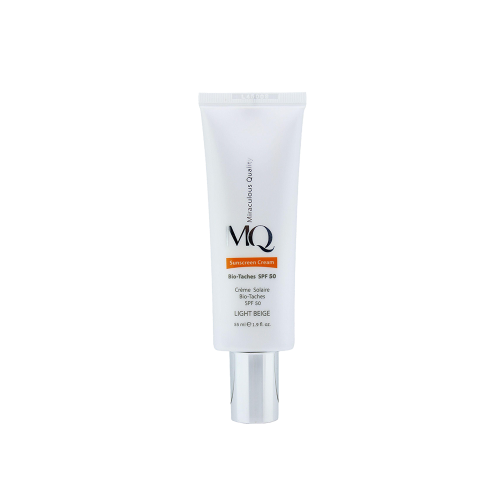 کرم ضدآفتاب بی‌رنگ ام کیو SPF50 مدل BIO TACHES مناسب انواع پوست، حجم 55 میلی‌لیتر
